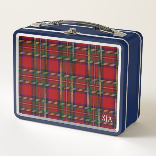 Red Tartan Kariert Design Metal Lunchbox (Vorderseite)