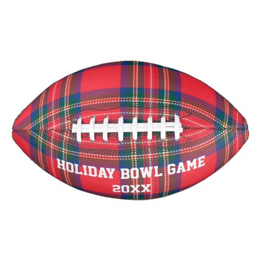 Red Tartan Kariert Holiday Football Game Souvenir (Vorderseite)