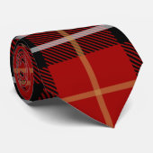 Red Tartan Kariert Neck Tie Krawatte (Gerollt)