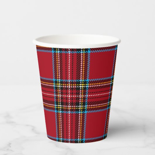 Red Tartan Kariert Paper Cup Pappbecher (Vorderseite)
