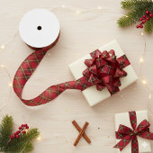 Red Tartan Kariert Ribbon - Holiday Gift Wrap Ripsband