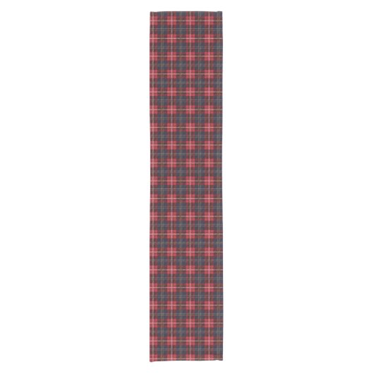 Red Tartan Kariert Table Runner Kurzer Tischläufer (Vorderseite)