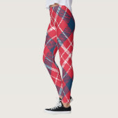 Red Tartan Karierte Leggings - Trendy Checkered Pa (Links)