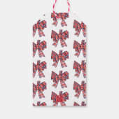 Red Tartan Karierter Weihnachtsbow Geschenkanhänger (Rückseite)