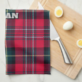 Red Tartan Küchentuch mit dem Text (Viertel Falte)