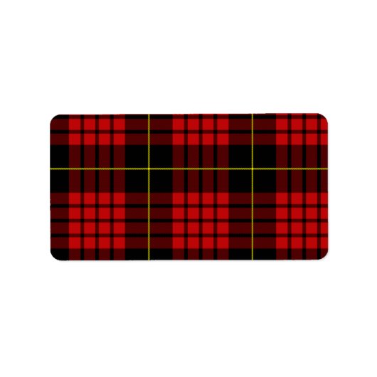 Red Tartan Labels Adressaufkleber (Vorne)