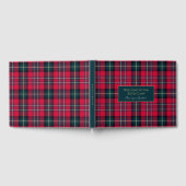 Red Tartan mit anpassbarem Text Gästebuch (Voll)