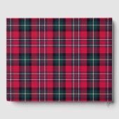 Red Tartan mit anpassbarem Text Gästebuch (Rückseite)