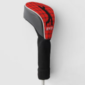Red Tartan mit Golfer Mit Monogramm Golf Head Cove Headcover (angewinkelt)
