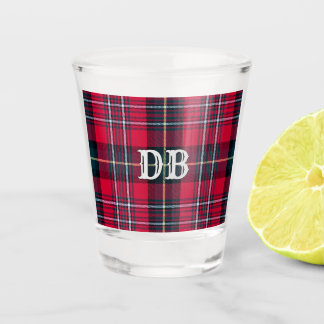 Red Tartan mit (oder ohne) Ihren Initialen oder Na Schnapsglas