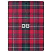 Red Tartan mit/ohne Ihre Initialen(n) Klemmbrett (Rückseite)