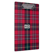 Red Tartan mit/ohne Ihre Initialen(n) Klemmbrett (Rechts)