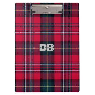 Red Tartan mit/ohne Ihre Initialen(n) Klemmbrett