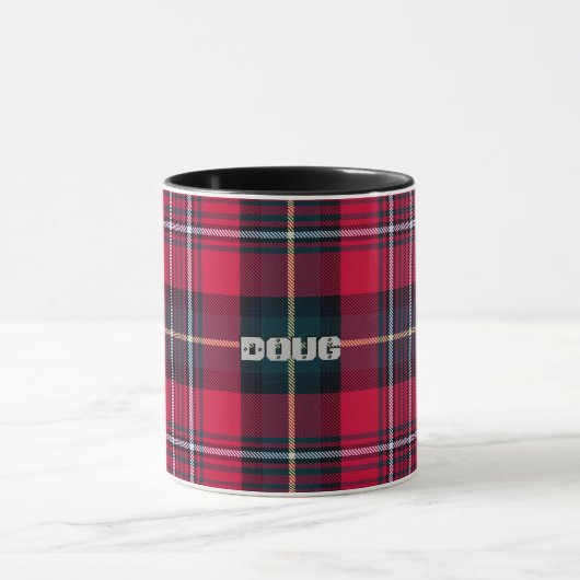 Red Tartan mit/ohne Name (oder andere Tasse) Tasse (Zentrum)