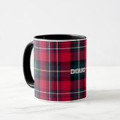 Red Tartan mit/ohne Name (oder andere Tasse) Tasse (Vorderseite Links)