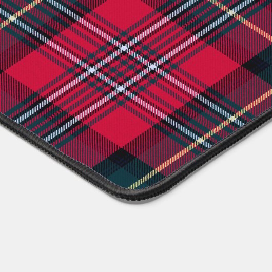 Red Tartan mit/ohne Name (oder anderer Text) Schreibtischunterlage (Ecke)