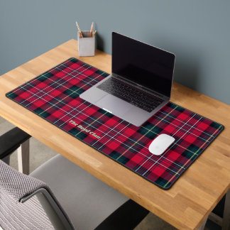 Red Tartan mit/ohne Name (oder anderer Text) Schreibtischunterlage