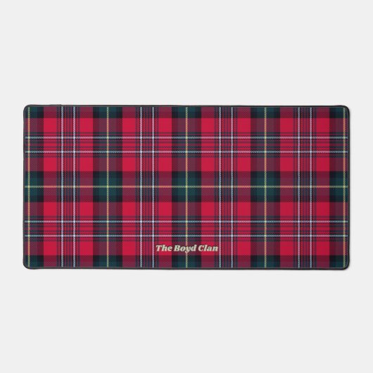 Red Tartan mit/ohne Name (oder anderer Text) Schreibtischunterlage (Vorderseite)