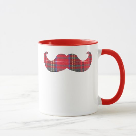 Red Tartan Mustache Tasse (Rechts)