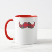 Red Tartan Mustache Tasse (Links)
