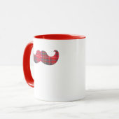 Red Tartan Mustache Tasse (Vorderseite Links)