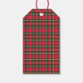 Red & Tartan Muster Geschenkanhänger (Rückseite)