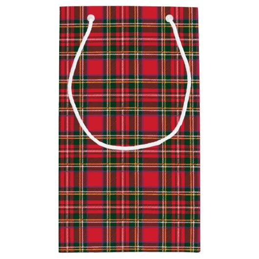 Red & Tartan Muster Kleine Geschenktüte (Rückseite)
