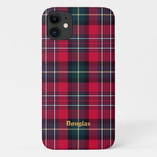 Red Tartan Phone Case mit Namen oder Initialen