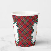 Red Tartan Plaid Christmas Bear Baby Shower Pappbecher (Links)