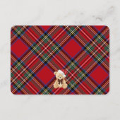 Red Tartan Plaid Christmas Bear Details Begleitkarte (Rückseite)
