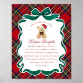 Red Tartan Plaid Christmas Bear Diaper Thoughts Poster (Vorne)