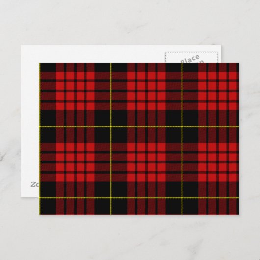 Red Tartan Postcard Postkarte (Vorne/Hinten)