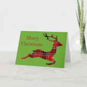 Red Tartan Rentier Schottische Weihnachten (Vorderseite)