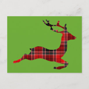 Red Tartan Rentier Schottische Weihnachten