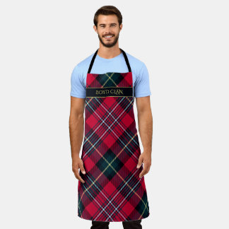 Red Tartan-Schürze mit Ihrem Text Schürze
