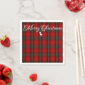 Red Tartan Scotland Nahtloses Kariertes Muster Serviette (Beispiel)