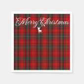 Red Tartan Scotland Nahtloses Kariertes Muster Serviette (Vorderseite)