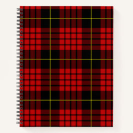 Red Tartan Spiral Notebook Notizblock