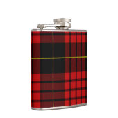 Red Tartan Vinyl Wrapped Flask Flachmann (Rechts)