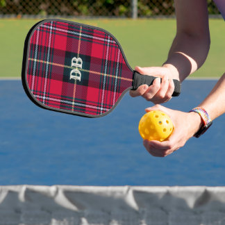 Red Tartan w/out) Name oder Initiale Pickleball Schläger