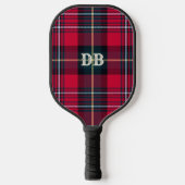 Red Tartan w/out) Name oder Initiale Pickleball Schläger (Vorderseite)