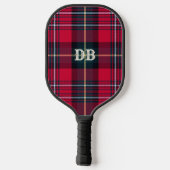 Red Tartan w/out) Name oder Initiale Pickleball Schläger (Rückseite)