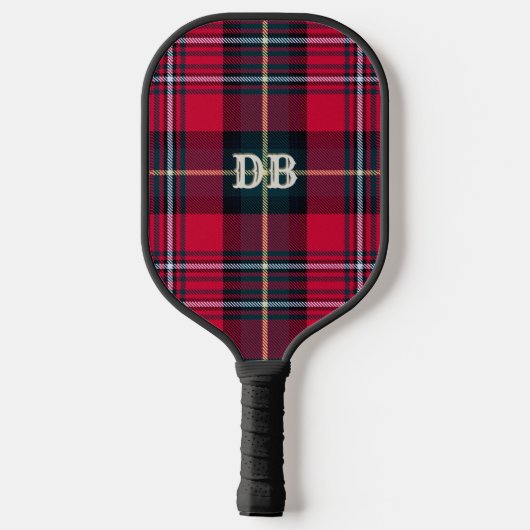 Red Tartan w/out) Name oder Initiale Pickleball Schläger (Rückseite)
