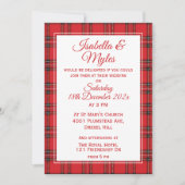 Red Tartan Wedding Einladung (Vorderseite)