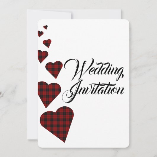 Red Tartan Wedding Einladung (Vorderseite)