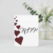 Red Tartan Wedding RSVP (Stehend Vorderseite)