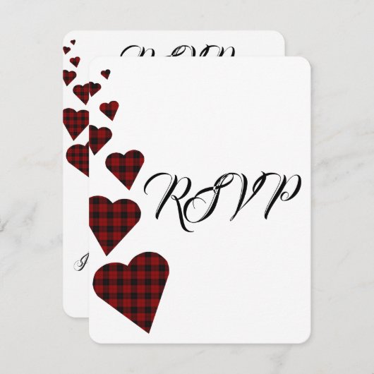 Red Tartan Wedding RSVP (Vorne/Hinten)