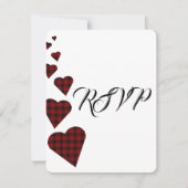 Red Tartan Wedding RSVP (Vorderseite)