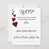 Red Tartan Wedding RSVP Karte (Rückseite)