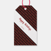 Red Tartan Weihnachten glückliche Tage Geschenkanhänger (Rückseite)